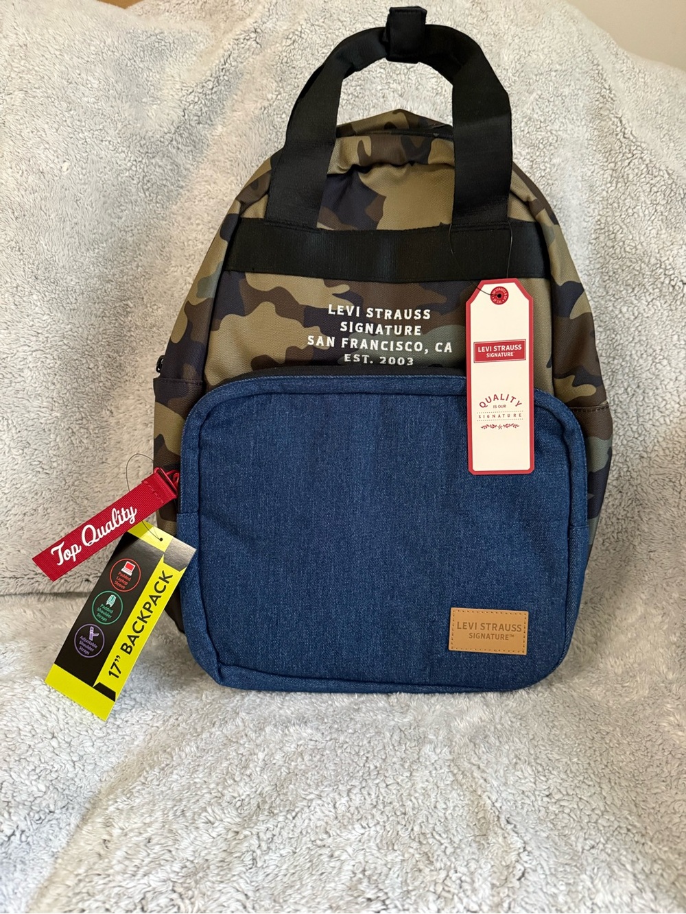 Levi's Camo & Blue Front Pocket Men's Backpack